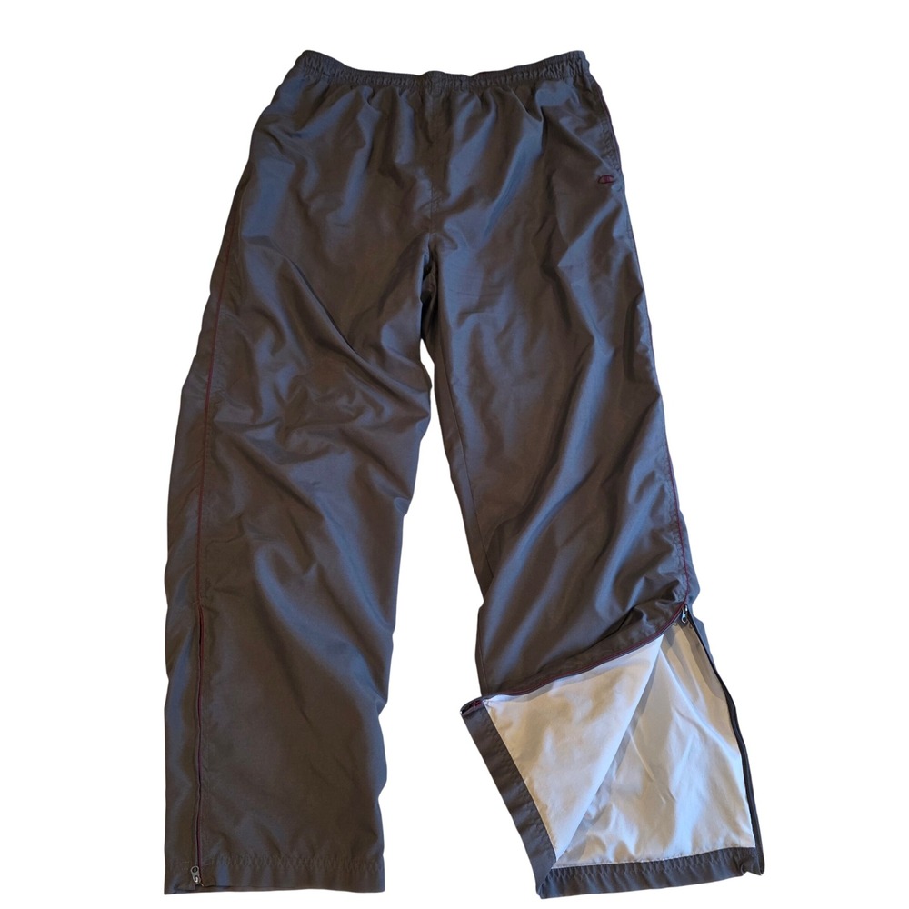 Vintage 90s Champion Warm Up Track Pants Mens XL Charcoal Gray Maroon Piping